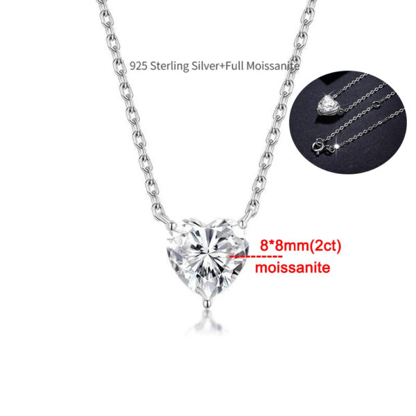 ⁦שרשרת לב אבני moissanite⁩ – תמונה ⁦2⁩
