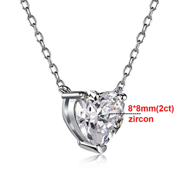 ⁦שרשרת לב אבני moissanite⁩ – תמונה ⁦3⁩