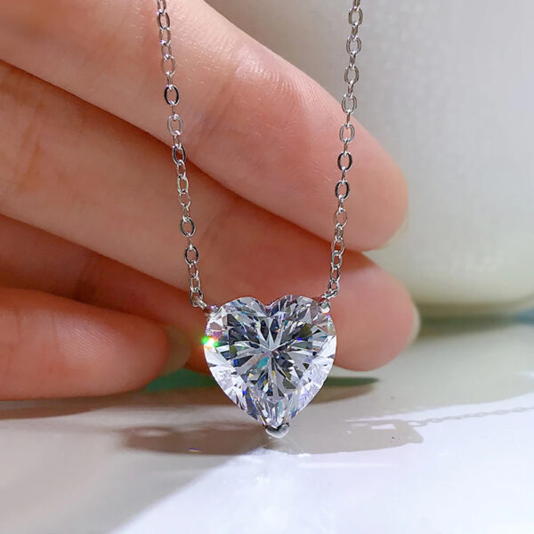 ⁦שרשרת לב אבני moissanite⁩ – תמונה ⁦4⁩